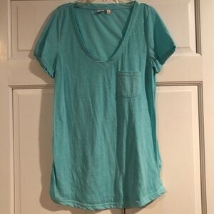 Make + Model Blue V-neck Top